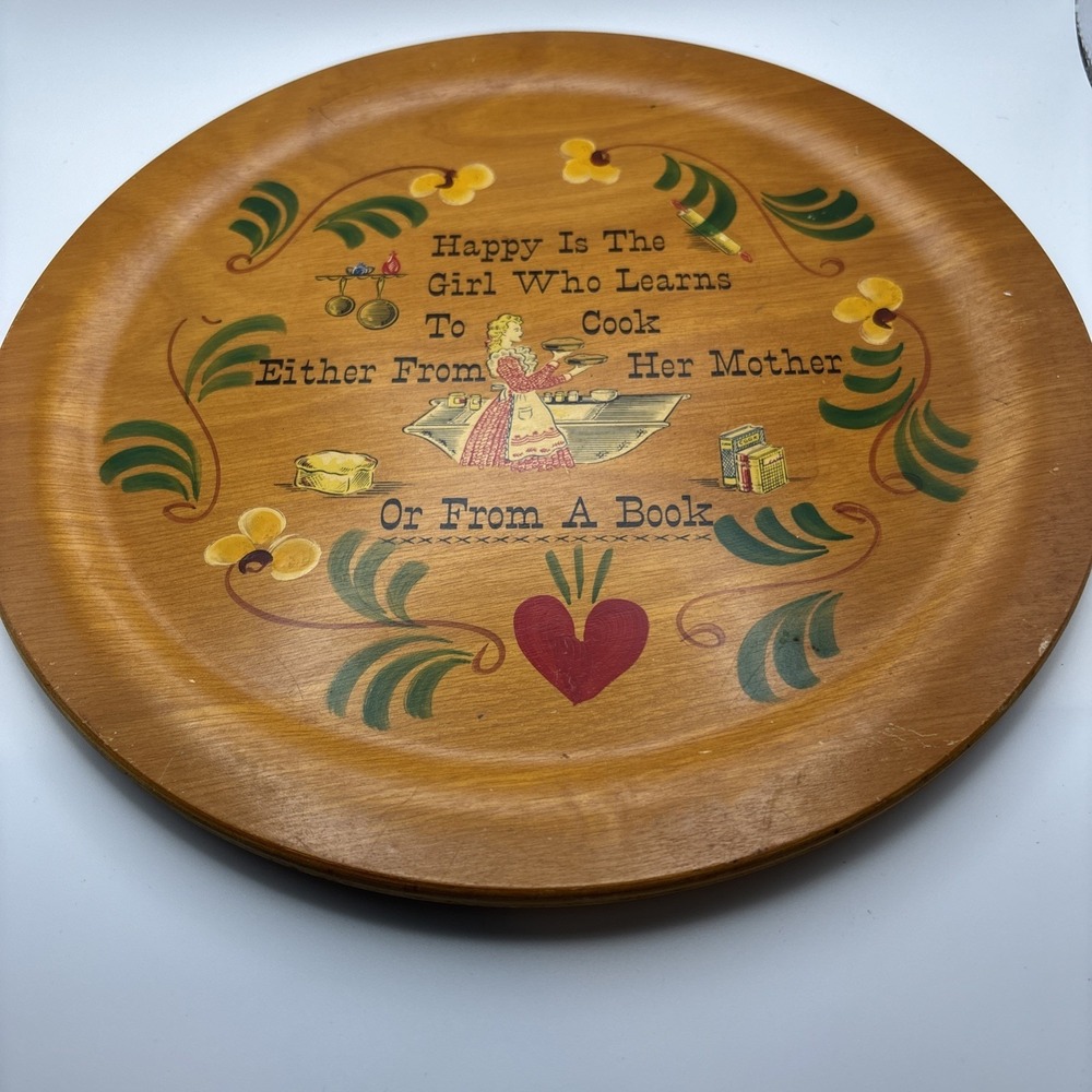 Vtg Woodcroftery Decorative Tray Folk Art Pennsylvania Dutch Kitchen Cooking 12"